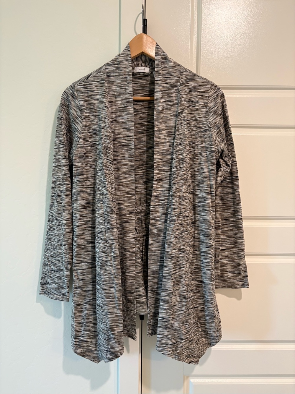 J. Jill Pure Jill 100% Cotton Marled Pilates Princess Yoga Open-Front Cardigan